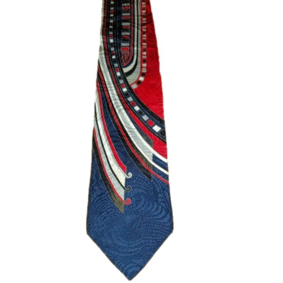 Red, White, Blue Patterned Tie New - Picture 1 of 5